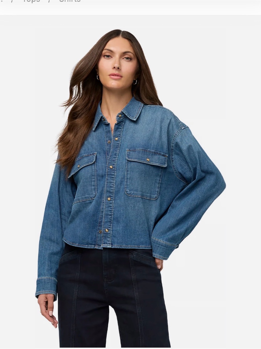 Performance denim boxy crop brand new